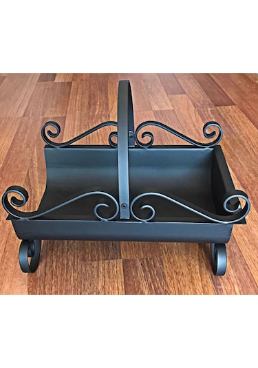 Siyah Şık Dekoratif Şömine Odunluk