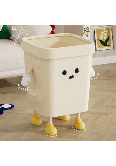 Sones Sevimli Kare Çöp Kutusu Ev Oturma Odası Banyo Çöp Kutusu, Stil: 7l Ayaklı Beyaz Diğer