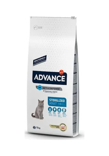 Advance Sterilized Hindi Etli Kısırlaştırılmış Yetişkin Kedi Maması 15 KG