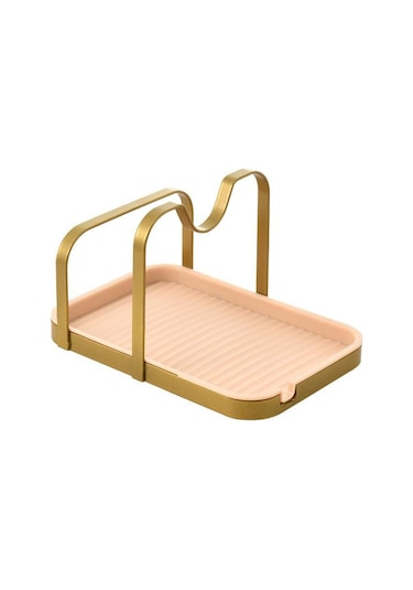 Pembe Ve Altın Paslanmaz Çelik Tencere Kapağı Tutucu Raf Standı Çok Fonksiyonlu T Depolama Damlama Tepsisi Bulaşık Sepeti 56640196 Pembe - Altın