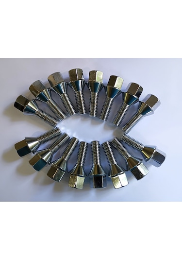 Bijon Takımı Krom Kaplı M12x1.75 - Aa 17mm Diş/boy 28/55mm, 16 Ad