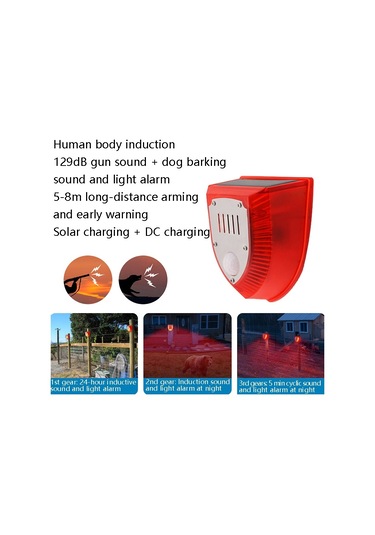 Sones N911m Güneş Enerjili Hayvan Kovucu Dış Mekan Ses Ve Işık Alarmı, Özellikler: İndüksiyonlu