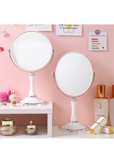 Geeroyoo 8 İnç Eliptik İkili Yüzlü Tahta Üstü Makyaj Aynası - Pratik, Dayanıklı Ve Modern Stiliyle Odana Zenginlik Katın 8 İnçli Yumurta Şeklinde