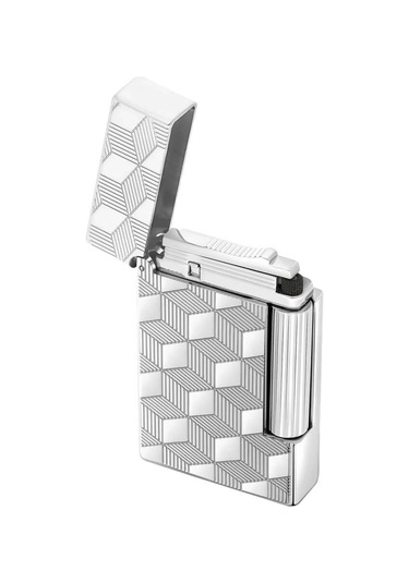 S.t. Dupont Initial Guilloche Çakmak Gümüş 20840 Gri