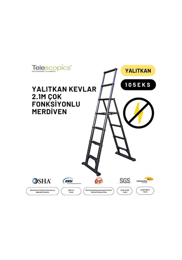 2.1m Kevlar Yalıtkan Çok Fonksiyonlu Merdiven 20ackv - 105eks