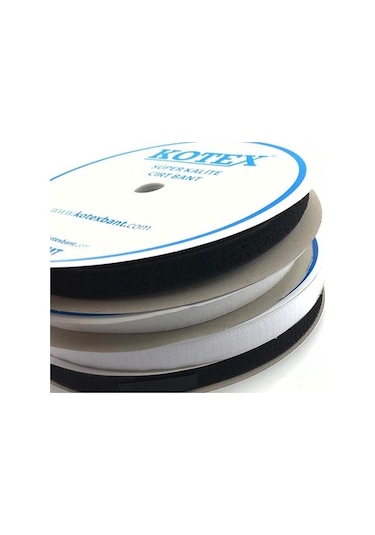 Kotex Cırt Bant 2 Cm Dikilebilir 10 Metre Siyah/Beyaz