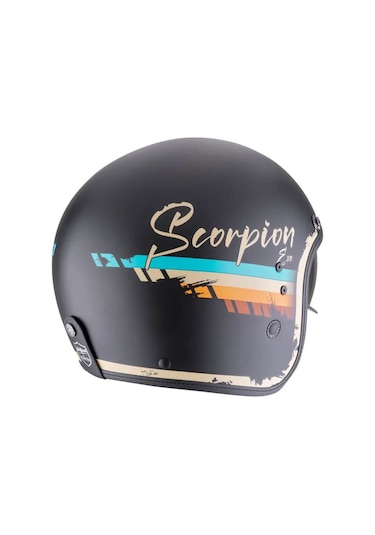 Scorpion Belfast Evo Adonis Açık Motosiklet Kaskı Mat Siyah Bej Mat Siyah
