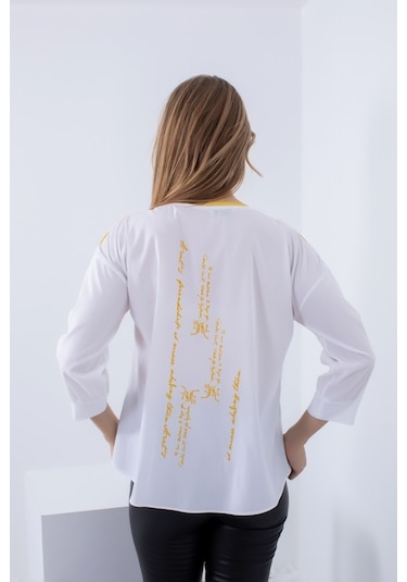 Cliche Kadın, Etek Ucu Ve Arkası Baskılı, Sweatshirt. Çok Renkli