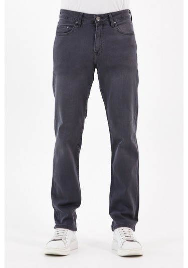 Digital Jeans Normal Kesim Fermuarlı Geniş Paça Yüksek Bel Erke Gri Açık Gri