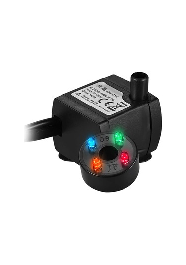 Symbee 110v Amerikan Standart 4 Led Işıklı Akvaryum Su Pompası - 2w, 0.45m Yükseklik, 150l/saat Debi