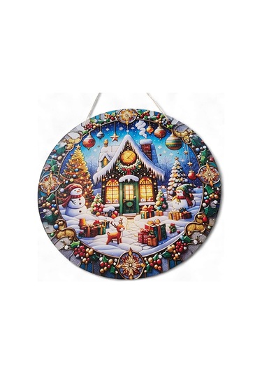 Kardan Adamlı Yeni Yıl Evi Kapı Ve Duvar Süsü 30x30