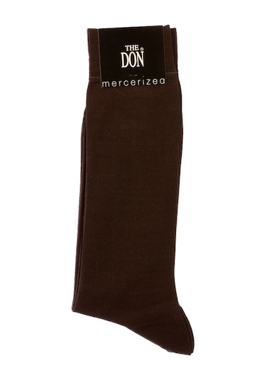 The Don Kahverengi Renk Düz Merserize Erkek Çorap