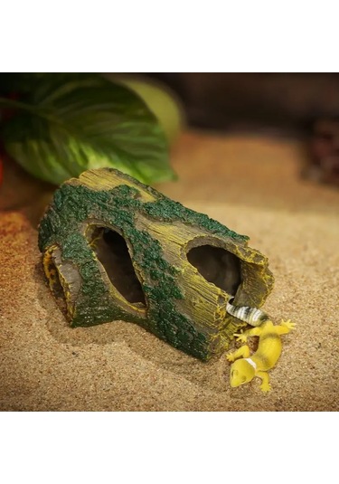 Vkemall Akvaryum Ağaç Delik Resin Dekorasyonu - Balıklar İçin Gizlenme Yeri Ve Orman Manzaralı Süs