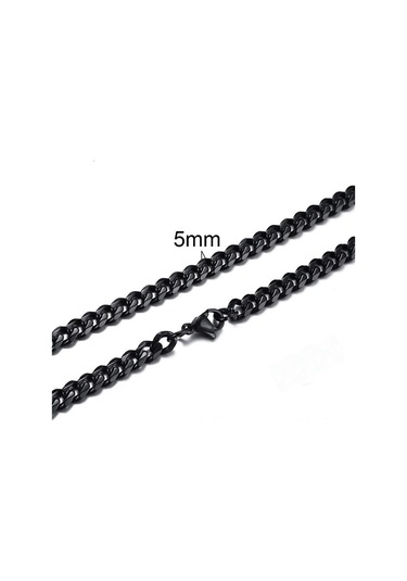 Siyah Erkekler Kadınlar İçin 9 Boyutu Bilezikler Paslanmaz Çelik Curb Küba Link Zinciri Bilezikler Parti Takı Hediye 40cmx5mm Siyah