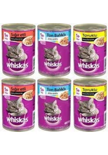 Whiskas 3 Çeşit Karışık Yetişkin Konserve Kedi Maması 6 x 400 G