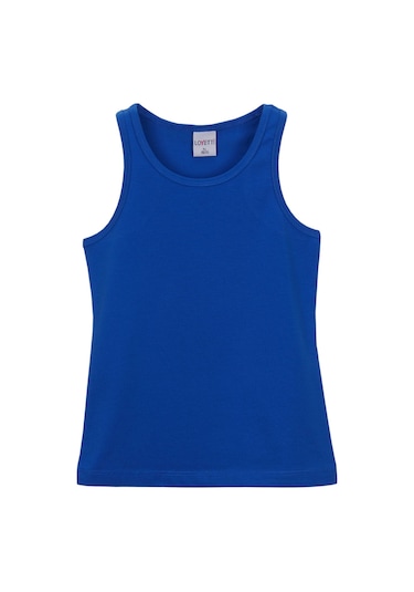 Lovetti Saks Kız Çocuk Düz Basıc Yüzücü Atlet 13-141S018 Saks Mavi