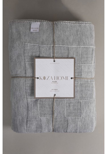 Plaid Gri Çift Kişilik Battaniye 200x220 15005 Gri