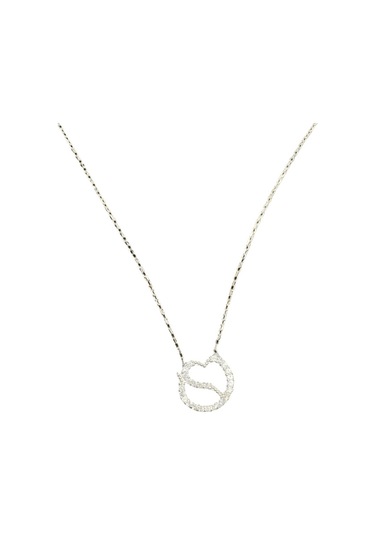 925 Ayar İthal Gümüş Işıltılı Taşlı Kalp/dudak Formu Model Kolye Anlamlı Ve Şık Tasarım Gümüş