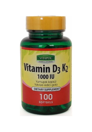 Vitapol Vitamin D3 Vitamin K2 100 Softgel D Vitamini K Vitamini S