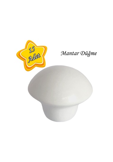 15 Adet Beyaz Mantar Düğme Kulp Mobilya Çekmece Dolap Kapak Kulbu Metal Kulp Aksesuarları Vidalı