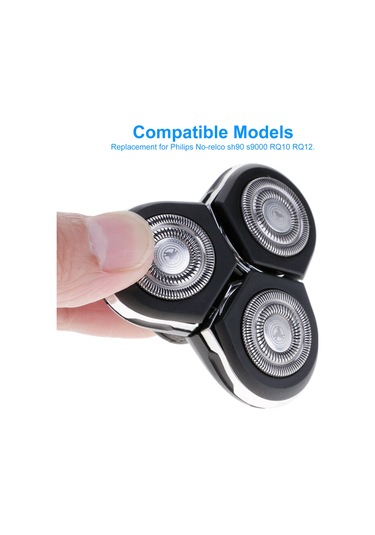 Yifomall Üç Bıçaklı Yedek Başlıklar Yıkanabilir Elektrikli Tıraş Başlıkları Philips No-relco Sh90 S9000 Rq10 Rq12 İçin Yedek