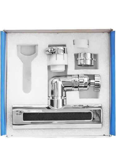 Fusty 360 Derece Döner Şelale Musluk Başlığı - 4 Fonksiyonlu Gümüş