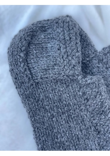 Tamam Örgü Yünlü Bot Çorapları 253597941 Koyu Gri