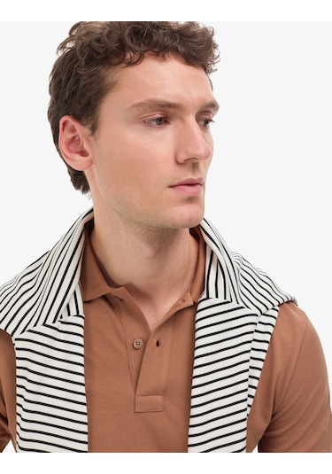 Pierre Cardin Erkek Açık Kahverengi Tişört Basic 50321128-vr002
