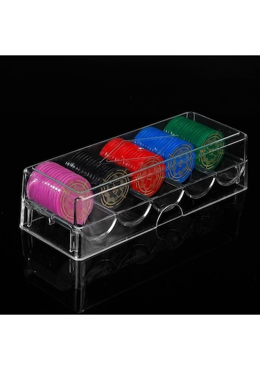 Poker Cips Kutusu Akrilik Ince Cips Şeffaf Kutu Casino Kumar Cips Saklama Kutusu Kapaklı Para Koleksiyonu Tutucu Kutuları