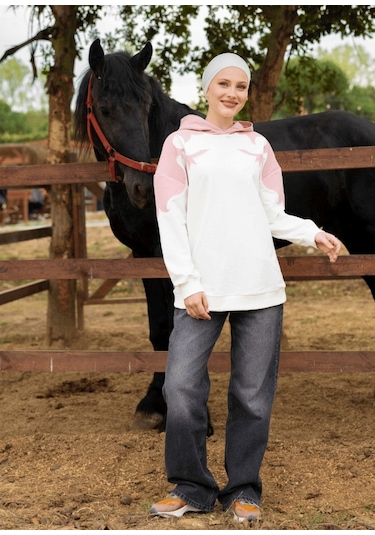Mayovera Sweatshirt Kovboy Pembe Ekru