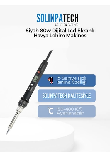 80W Dijital LCD Ekranlı Isı Ayarlı Kalem Havya Profesyonel Kullanım Lehim Makinası