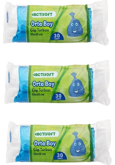 Orta Boy Çöp Torbası 3 Adet 30'lu