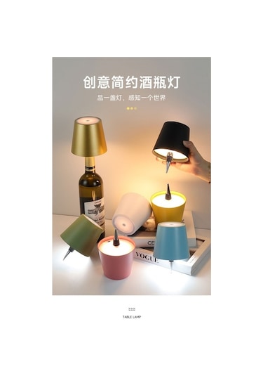 Trendooze Led 3 Tonlu Şarap Şise Lambası Siyah Xx