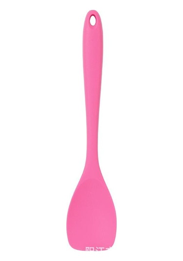1 Adet Silikon Düz Başlı Spatula Entegre Hepsi Dahil Salata Kaşığı Yapışmaz Tencere Spatulası Silikon Mutfak Gereçleri Pembe