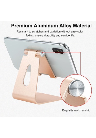 Mufunye Alüminyum Foldable Telefon Tablet Stand - 270 Döner, Taşınabilir, Sabit Tutucu, Masa/yatak Odası Kullanıma Uygun, Siyah