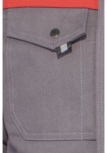 Kışlık İş Montu Grikırmızı Pamuklu Polar Astarlı Nigra Tasarım Gri-Kırmızı