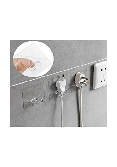 Kendinden Süper Güçlü Yapışkanlı Şeffaf Kablo Priz Bağı 20 Adet