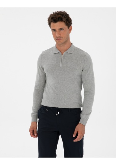 Pierre Cardin Erkek Gri Melanj Kazak /triko 50315406-vr086 Gri Melanj