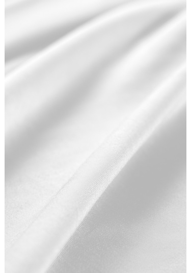 Ciel Tek Kişilik Plus %100 Pamuk Lastikli Saten Çarşaf - Beyaz Beyaz