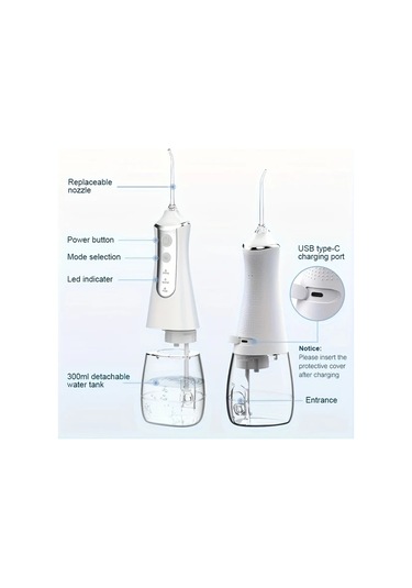 Willowhaven Pembe Kablosuz Taşınabilir Su Diş İpi Quartz Diş Çubuğu Şarjlı Ağız Bakım Cihazı