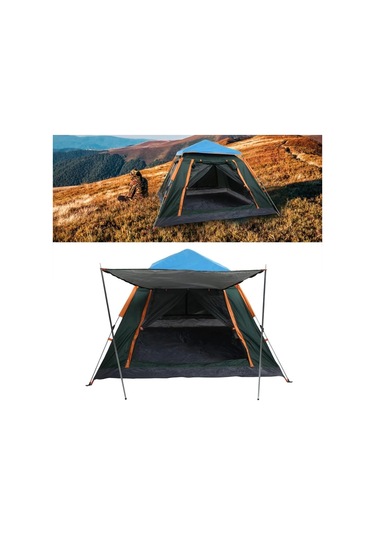 Tam Otomatik Su Ve Rüzgar Geçirmez Gölgelikli Tenteli 8 Kişilik Kamp Çadırı 270 270 180 Cm Çok Renkli