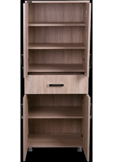 Çok Amaçlı Dolap Hard Model Parlak Cordoba Suntalem 5 Raf 1 Çekmece 180 El Yapım Ahşap