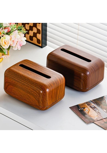 Tongdashop Koyu Ceviz Renkli, Modern Minimalist Dikdörtgen Mendillik, Masalar İçin Dekoratif Ahşap Saklama Kutusu Koyu Ceviz