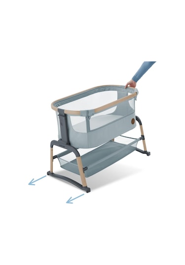 Maxi-Cosi Iora Air Sallanabilen Ahşap Görünümlü Anne Yanı Beşik Beyond Grey Gri