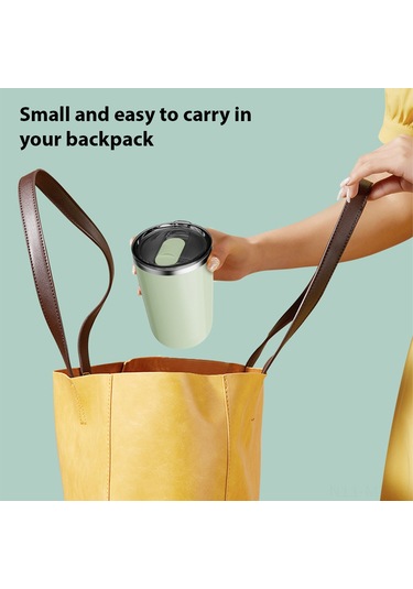 Mufunye Otomatik Karıştırmalı 350ml Şarjlı Paslanmaz Çelik Termos - Ofis/spor Salonu İçin Beyaz