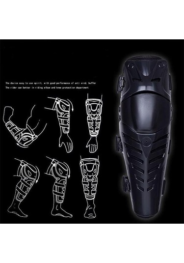 Jms Motosiklet Yarışı Motokros Diz Pedleri Koruyucu Muhafızlar Kırmızı - Siyah 1 Çift