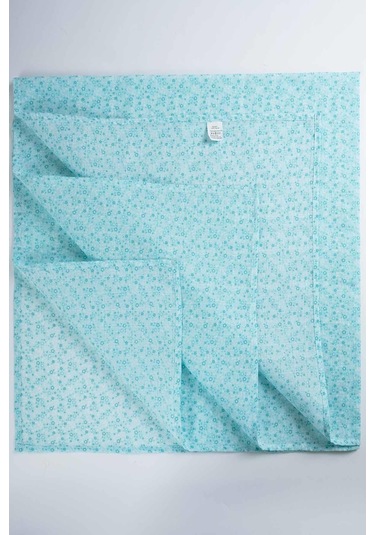 Müslin Örtü 120X120 Cm Doğal Pamuk Müslin Yeşil Mine Çiçeği - Yeşil