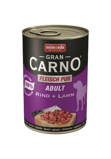 Animonda Gran Carno Sığır Etli ve Kuzu Etli Konserve Yetişkin Köpek Maması 400 G