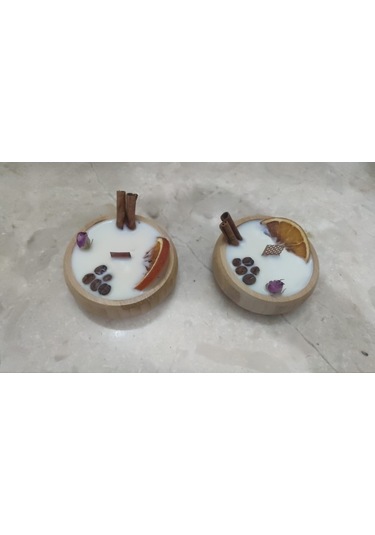 Kahve Kokulu Ahşap Organik Mum