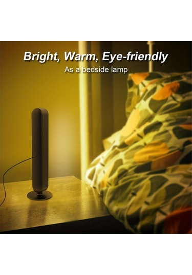 Teltree Masaüstü Müzik Uyumlu Renk Değiştiren Led Işık, Uzaktan Kumandalı, Usb Güçlü, Modern Dekorasyon Siyah